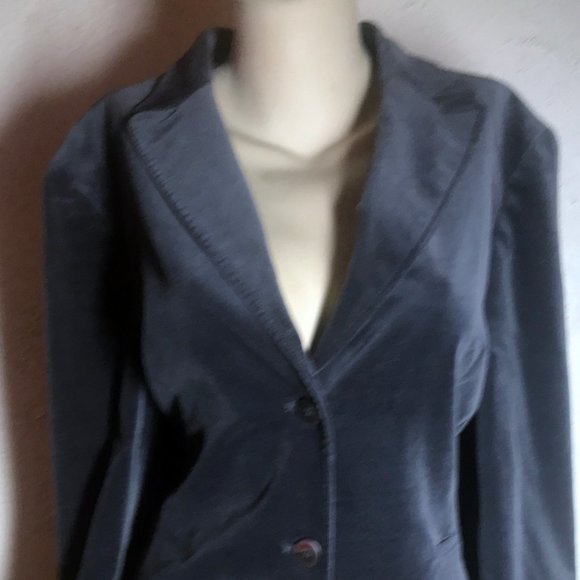 AK Anne Klein  Gray Velvet Blazer Size 16 - Picture 4 of 7